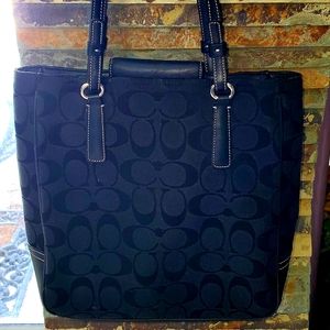 Coach black leather handbag